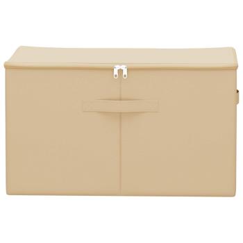 Aufbewahrungsbox 2 stk. Vliesstoff 60 x 43 x 35 cm 90,3 L Creme