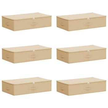 Aufbewahrungsbox 6 stk. Vliesstoff 70 x 40 x 18 cm 50,4 L Creme