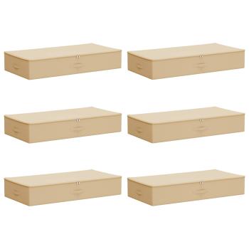 Aufbewahrungsbox 6 stk. Vliesstoff 90 x 48 x 15 cm 64,8 L Creme