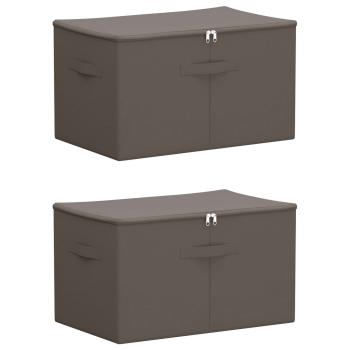 Aufbewahrungsbox 2 stk. Vliesstoff 55 x 35 x 32 cm 61,6 L Grau
