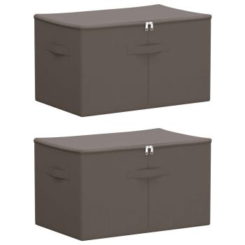 Aufbewahrungsbox 2 stk. Vliesstoff 60 x 43 x 35 cm 90,3 L Grau