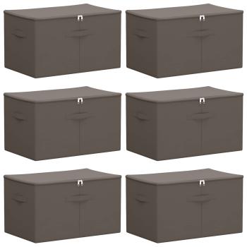Aufbewahrungsbox 6 stk. Vliesstoff 60 x 43 x 35 cm 90,3 L Grau