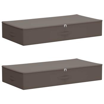 Aufbewahrungsbox 2 stk. Vliesstoff 90 x 48 x 15 cm 64,8 L Grau