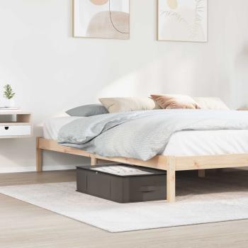 ARDEBO.de - Aufbewahrungsbox mit transparentem Oberfenster Grau Vliesstoff