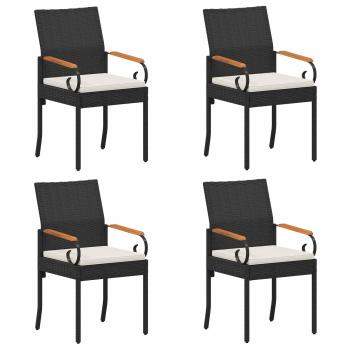Gartenstühle 4 stk. Schwarz und Cremeweiß
