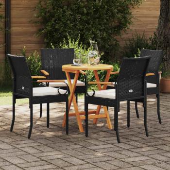 Gartenstühle 4 stk. Schwarz und Cremeweiß