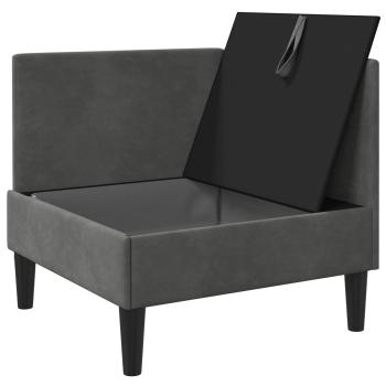 Sofa mit Stauraum Dunkelgrau Samt