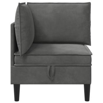 Sofa mit Stauraum Dunkelgrau Samt