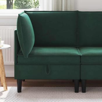 ARDEBO.de - Sofa mit Stauraum Dunkelgrün Samt