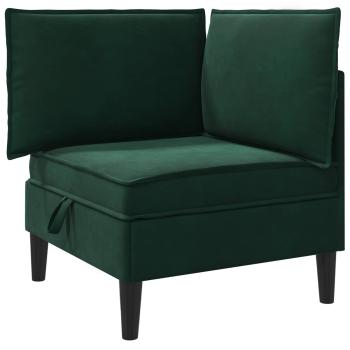 Sofa mit Stauraum Dunkelgrün Samt