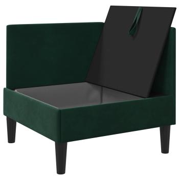 Sofa mit Stauraum Dunkelgrün Samt