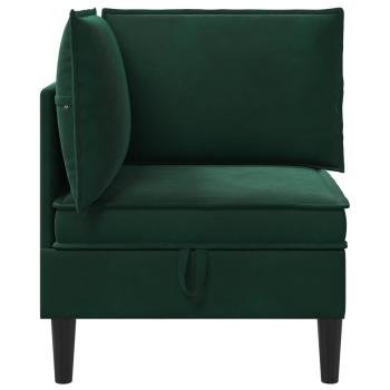 Sofa mit Stauraum Dunkelgrün Samt