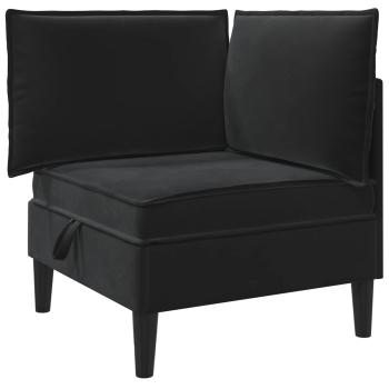 Sofa mit Stauraum Schwarz Samt