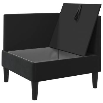 Sofa mit Stauraum Schwarz Samt