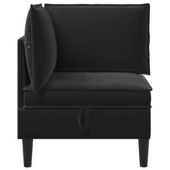 Sofa mit Stauraum Schwarz Samt