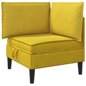Sofa mit Stauraum Gelb Samt