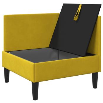 Sofa mit Stauraum Gelb Samt