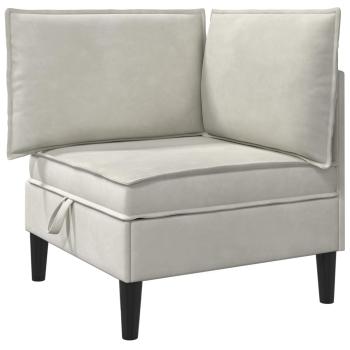 Sofa mit Stauraum Creme Samt