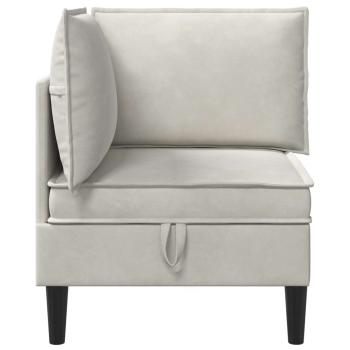 Sofa mit Stauraum Creme Samt