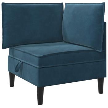 Sofa mit Stauraum Blau Samt