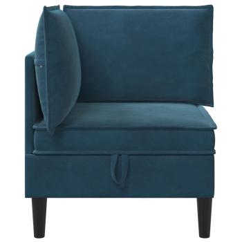 Sofa mit Stauraum Blau Samt