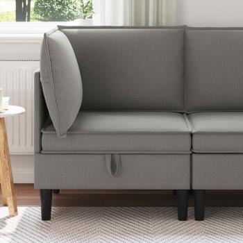 ARDEBO.de - Ecksofa mit Stauraum Dunkelgrau Samt