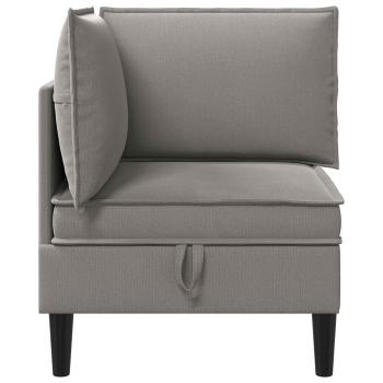 Ecksofa mit Stauraum Dunkelgrau Samt