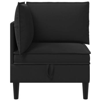 Ecksofa mit Stauraum Schwarz Samt