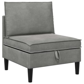 Mittels Sofa mit Stauraum Hellgrau Samt