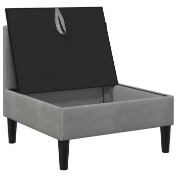 Mittels Sofa mit Stauraum Hellgrau Samt