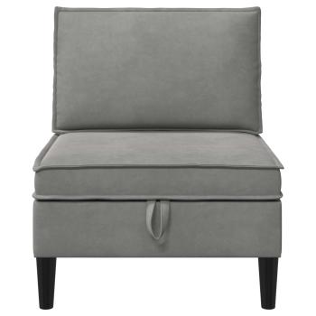 Mittels Sofa mit Stauraum Hellgrau Samt