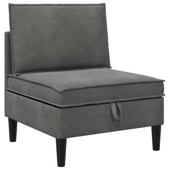 Mittels Sofa mit Stauraum Dunkelgrau Samt