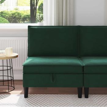 ARDEBO.de - Mittels Sofa mit Stauraum Dunkelgr?n Samt