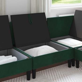 Mittels Sofa mit Stauraum Dunkelgr?n Samt