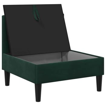 Mittels Sofa mit Stauraum Dunkelgr?n Samt