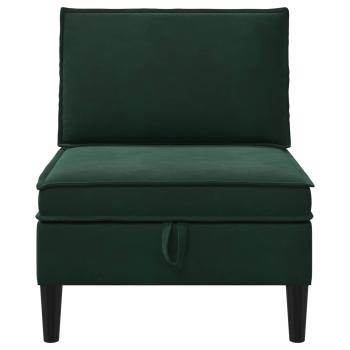Mittels Sofa mit Stauraum Dunkelgr?n Samt
