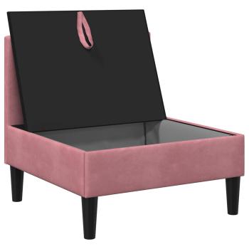 Mittels Sofa mit Stauraum Rosa Samt
