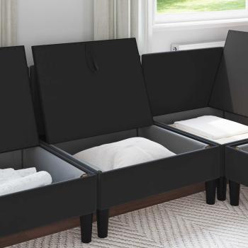 Mittels Sofa mit Stauraum Schwarz Samt