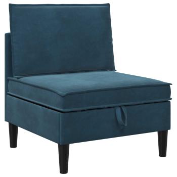 Mittels Sofa mit Stauraum Blau Samt