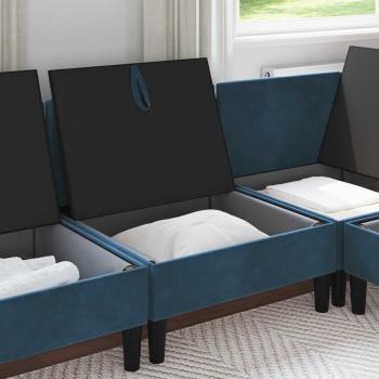 Mittels Sofa mit Stauraum Blau Samt