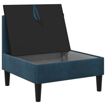 Mittels Sofa mit Stauraum Blau Samt