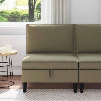 ARDEBO.de - Mittelsofa mit Stauraum Khaki Samt