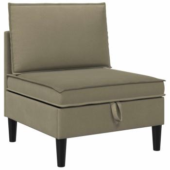 Mittelsofa mit Stauraum Khaki Samt