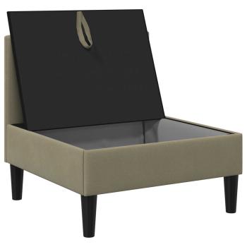 Mittelsofa mit Stauraum Khaki Samt