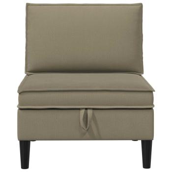 Mittelsofa mit Stauraum Khaki Samt