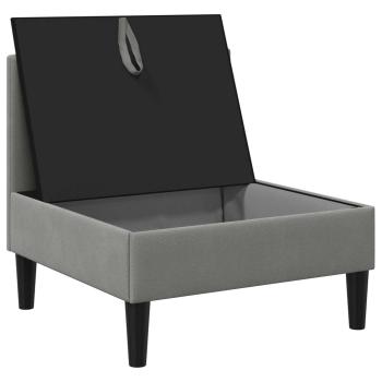 Mittelsofa mit Stauraum Dunkelgrau Samt