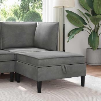 ARDEBO.de - Sofa-Hocker mit Stauraum Dunkelgrau Samt