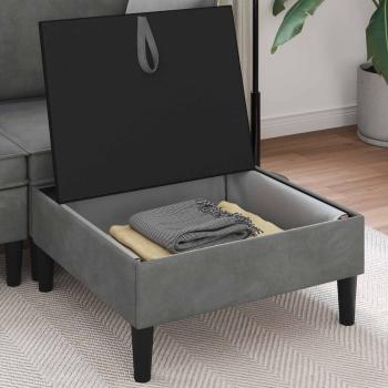Sofa-Hocker mit Stauraum Dunkelgrau Samt