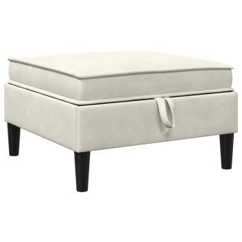 Sofa-Hocker mit Stauraum Creme Samt