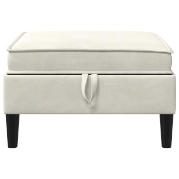Sofa-Hocker mit Stauraum Creme Samt